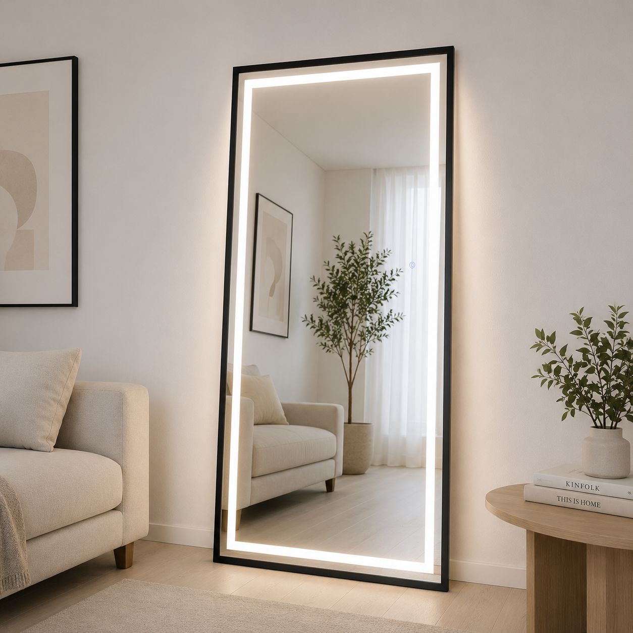 Espejo arenado 80cm x 180cm MARCO EN HIERRO