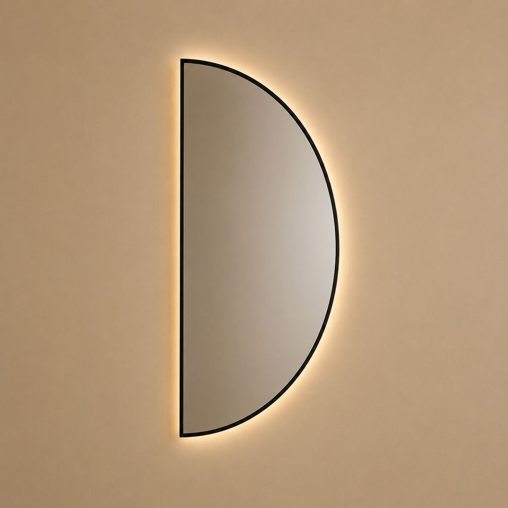 Espejo Media Luna LED – Marco de Goma