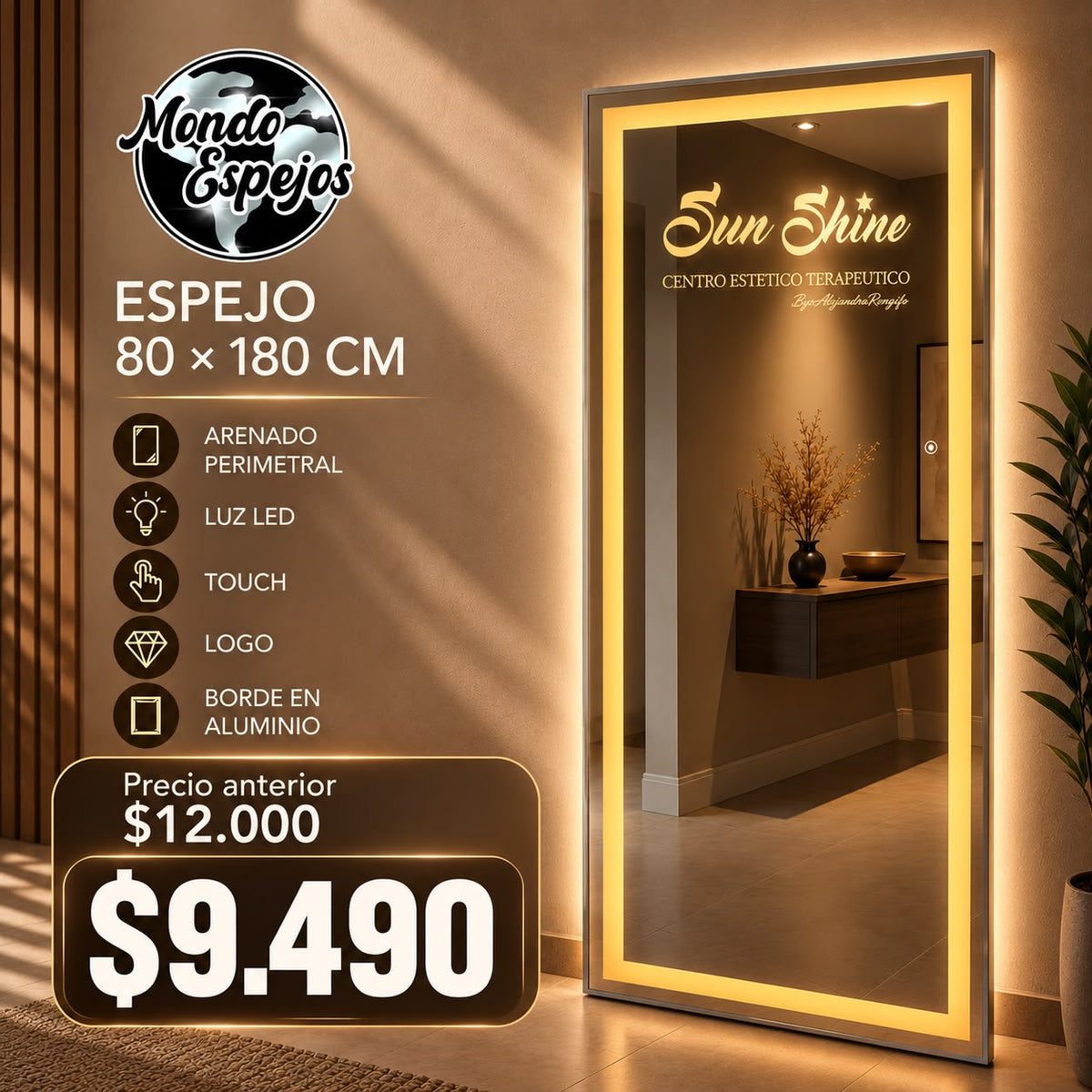 OFERTA ESPECIAL!! ESPEJO CUERPO ENTERO CON LOGO PERSONALIZADO
