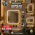 Espejo Rectangular Arenado LED 60 × 80 cm con Desempañador y Touch | Marco de Aluminio – PREVENTA EXCLUSIVA
