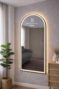 Espejo Medio punto 80cm x 180cm - Arenado con Luz LED y Logo