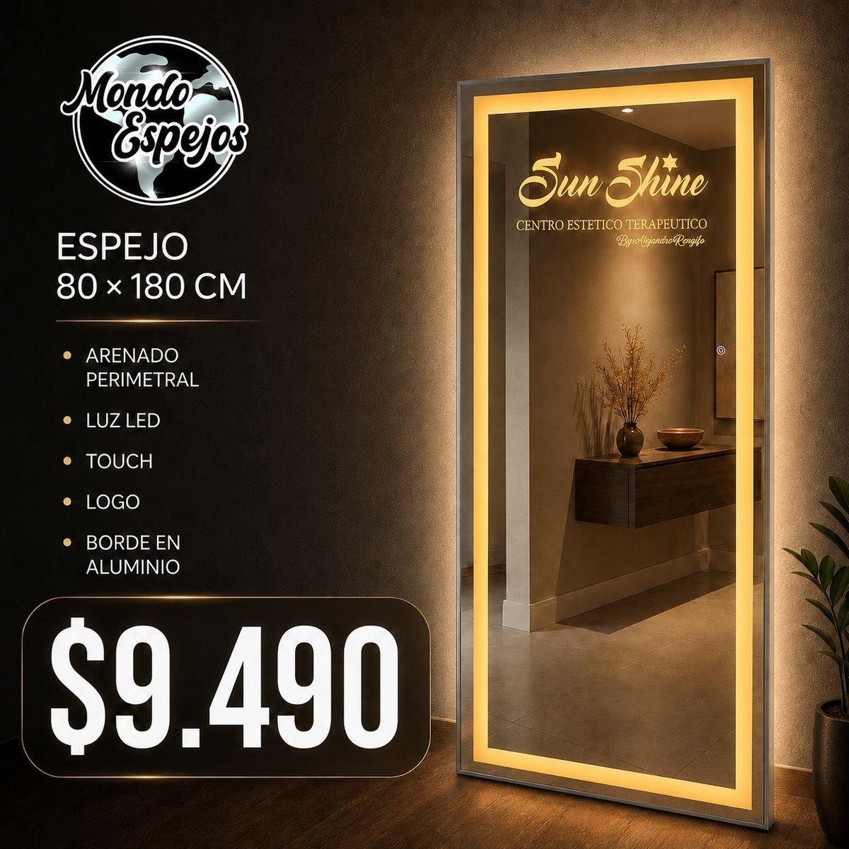 OFERTA ESPECIAL!! ESPEJO CUERPO ENTERO CON LOGO PERSONALIZADO