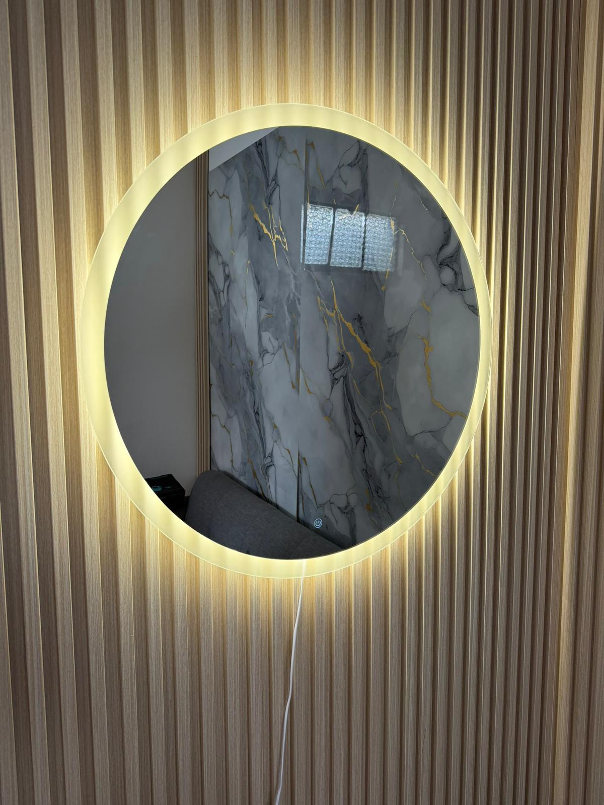 Espejo  led con arenado perimetral